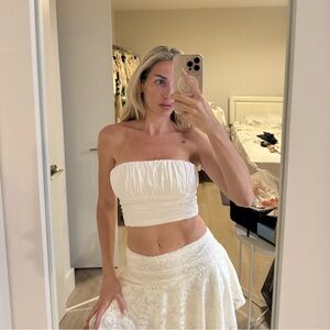 NWT viral BLOG FAVE white ZARA zw crop top poplin size XS out of stock